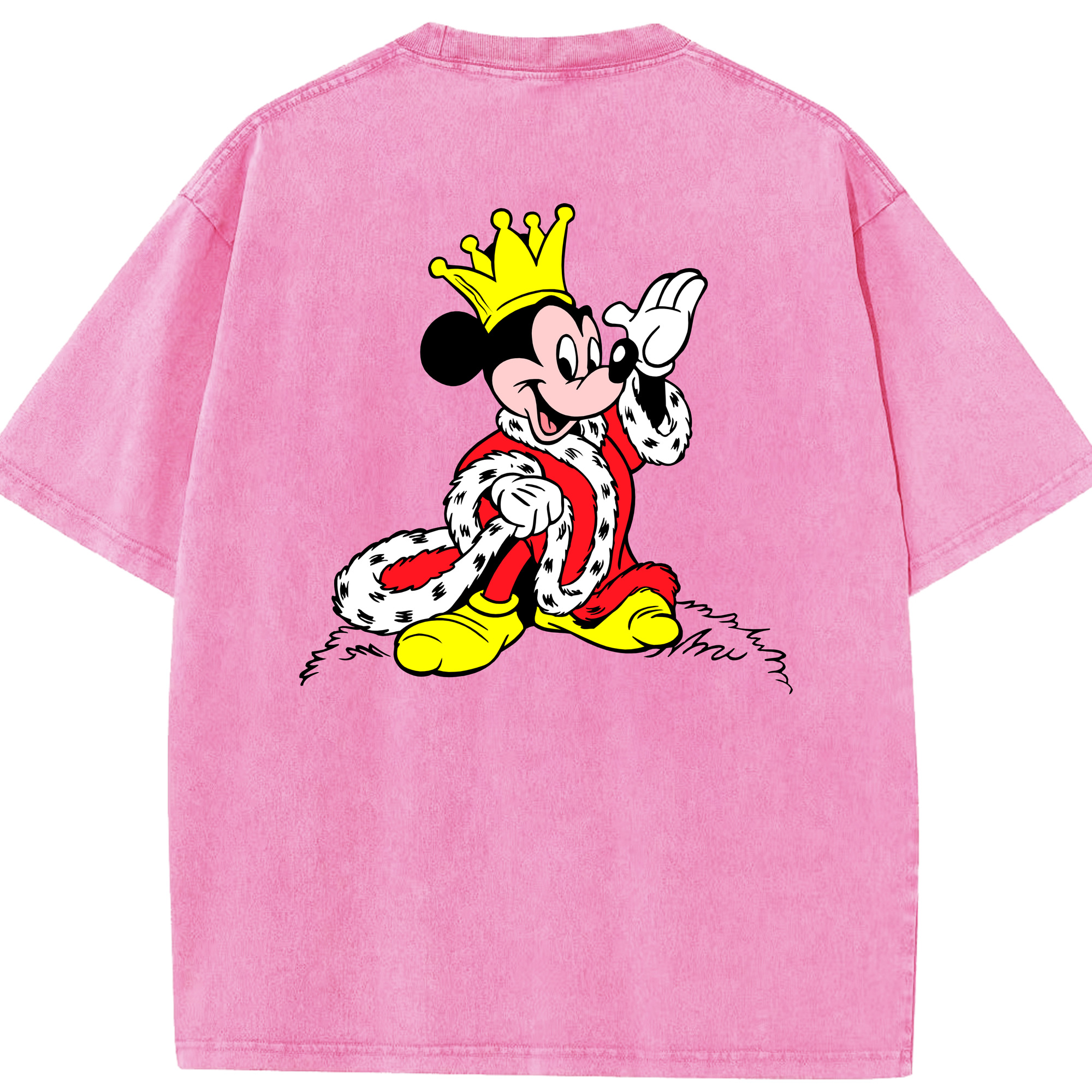 （画像用） ミッキーマウス Mickey Mouse 綿100% ヴィンテージ風 半袖Tシャツ（背面プリント）